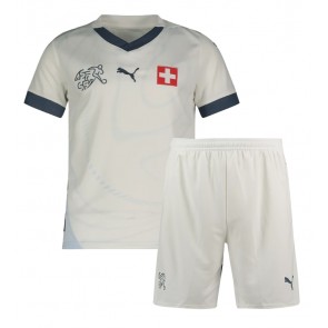 Suiza Segunda Equipación Niños Eurocopa 2024 Manga Corta (+ Pantalones cortos)